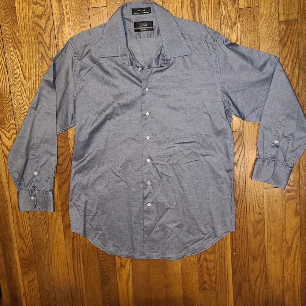 Saks Fifth Avenue Gray Button Down Shirt 16.5 32-33